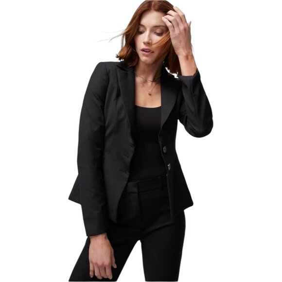 White House Black Market Signature Black Double-Button Closure Blazer, Size 10 - Picture 1 of 11